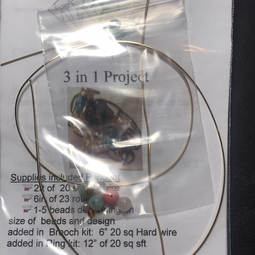 Kit-jewellery make your own wire wrapping-Ring/pendant/pin-you decide 3in 1 - Picture 2 of 5